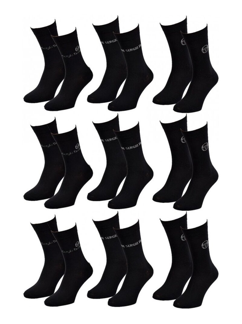 Chaussettes Homme VILLE SERGIO TACCHINI - Pack de 9 Noir - Kiabi