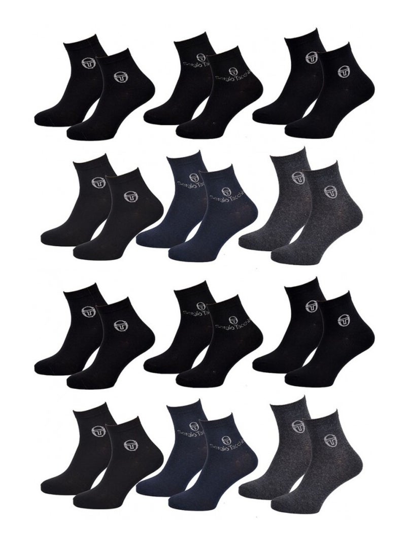Chaussettes Homme VILLE SERGIO TACCHINI Lot de 12 QUARTER - Pack de 12 Multicolore - Kiabi