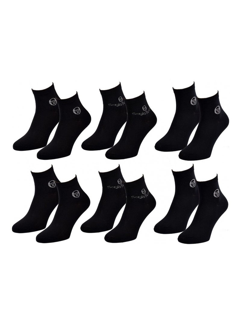 Chaussettes Homme VILLE SERGIO TACCHINI Lot de 6 QUARTER - Pack de 6 Noir - Kiabi