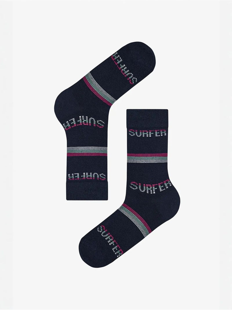 Chaussettes homme wave club lot de 2 penti Bleu marine - Kiabi