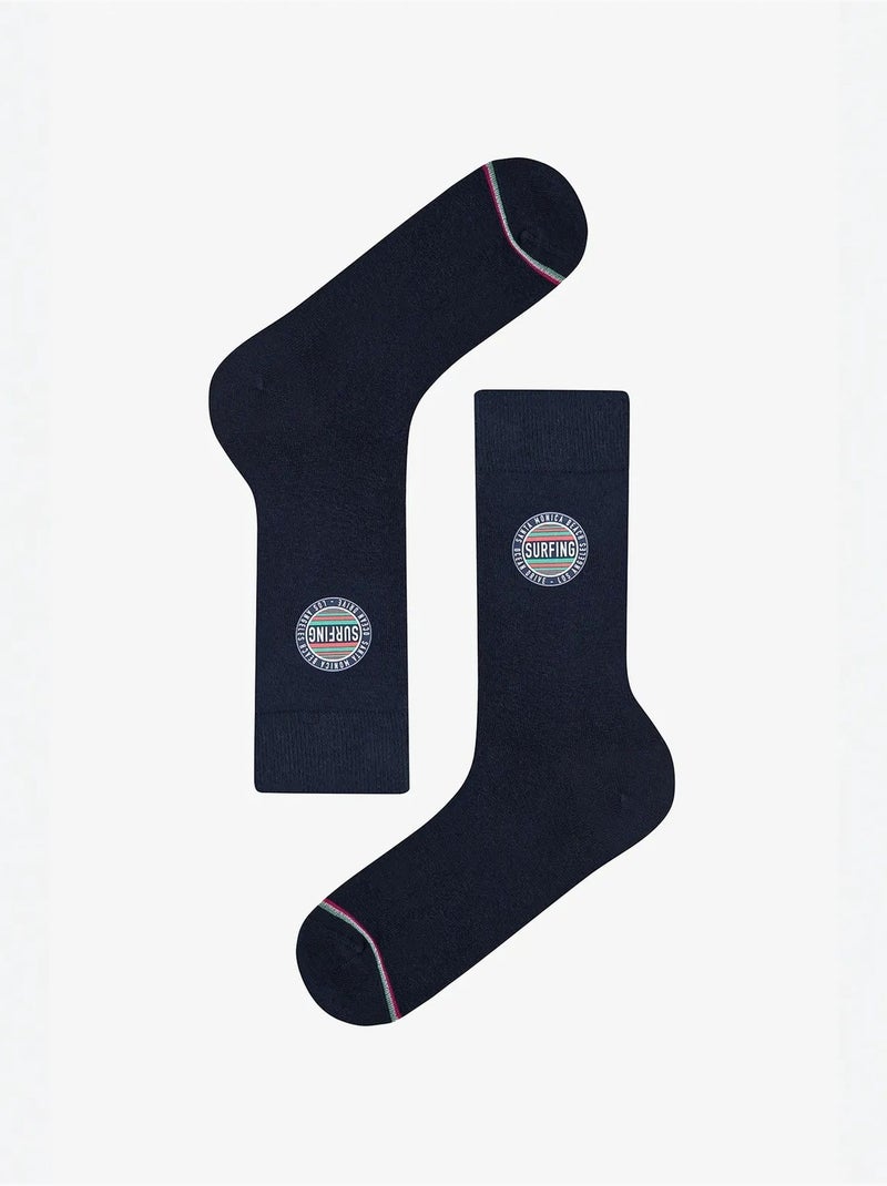 Chaussettes homme wave club lot de 2 penti Bleu marine - Kiabi