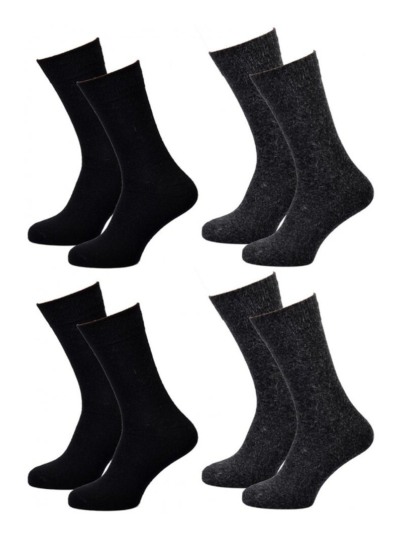 Chaussettes Homme WINTER SOCKS - Pack de 4 Noir Gris anthracite - Kiabi