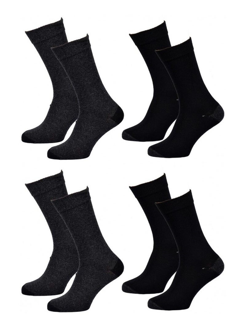 Chaussettes Homme WINTER SOCKS - Pack de 4 Noir Gris anthracite - Kiabi