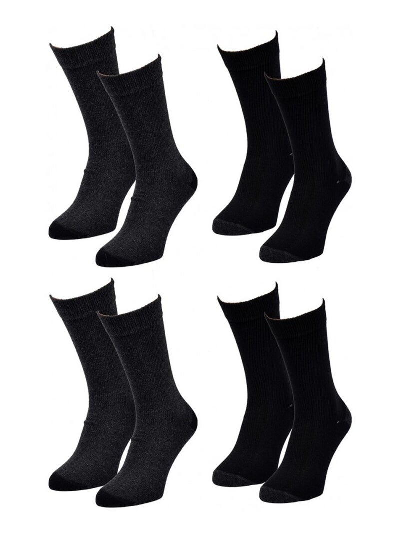 Chaussettes Homme WINTER SOCKS - Pack de 4 Noir Gris anthracite - Kiabi