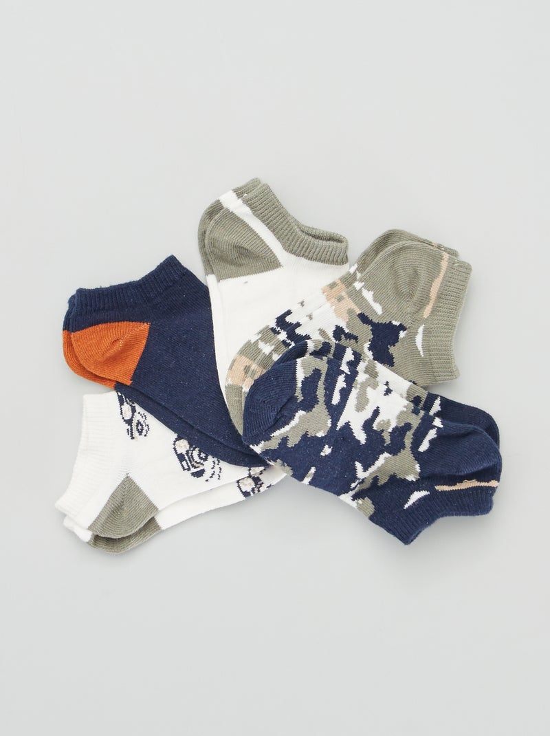 Chaussettes invisibles - Lot de 5 Multicolore - Kiabi