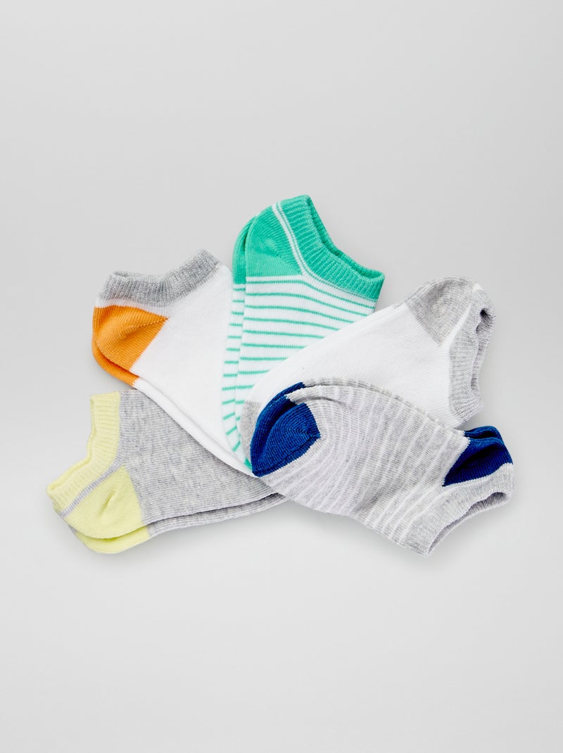 Chaussettes invisibles - Lot de 5 Multicolore - Kiabi