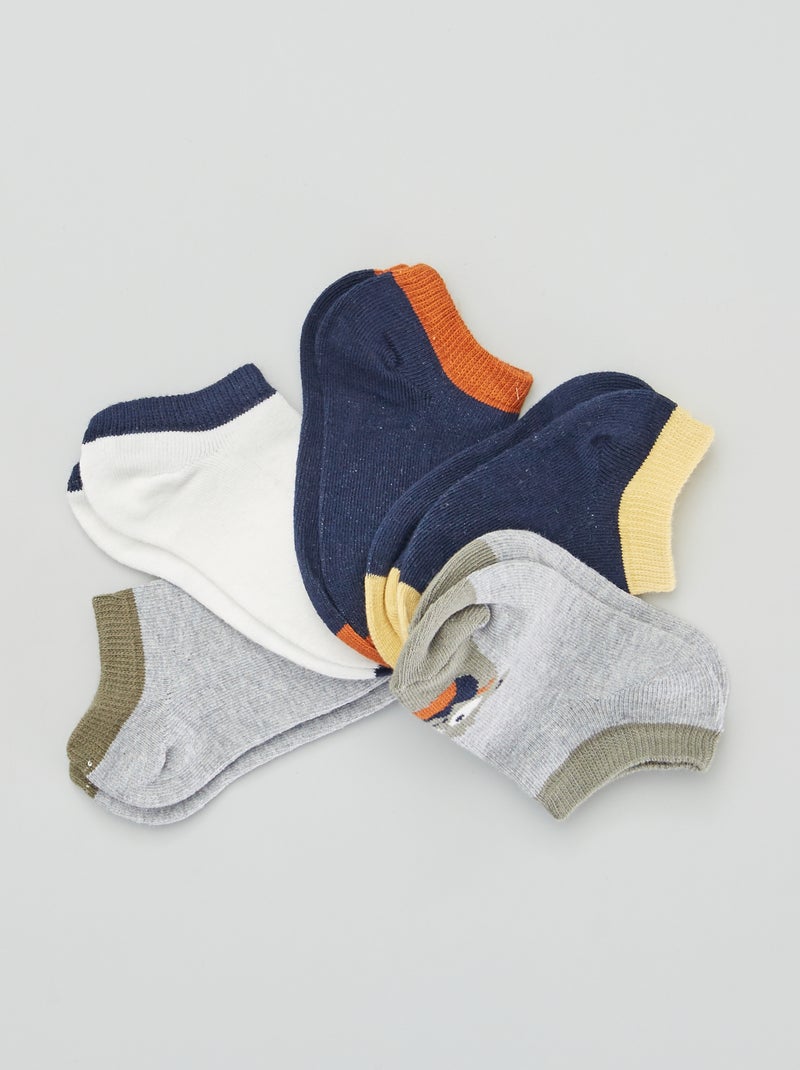 Chaussettes invisibles - Lot de 5 Multicolore - Kiabi