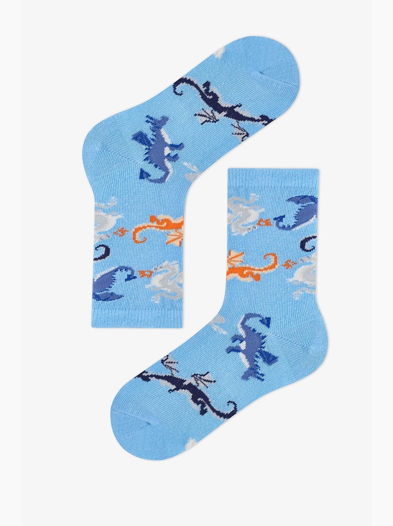 Chaussettes invisibles à imprimé animal mystic dragons, lot de 4 penti Bleu Bleu marine - Kiabi