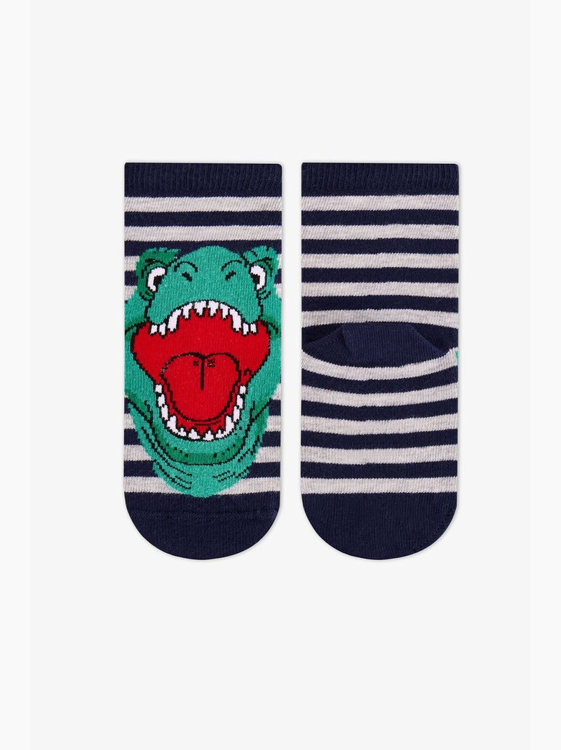 Chaussettes invisibles dino bite lot de 4 penti Bleu Gris - Kiabi