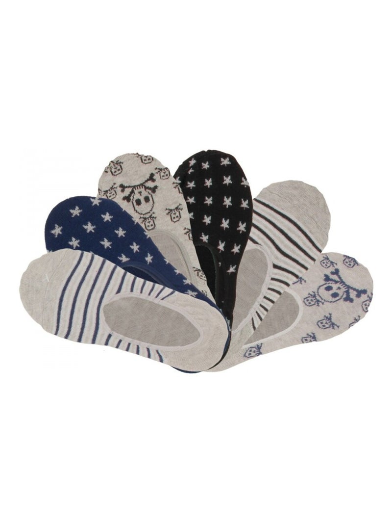 Chaussettes invisibles enfant lot de 6 Multicolore - Kiabi