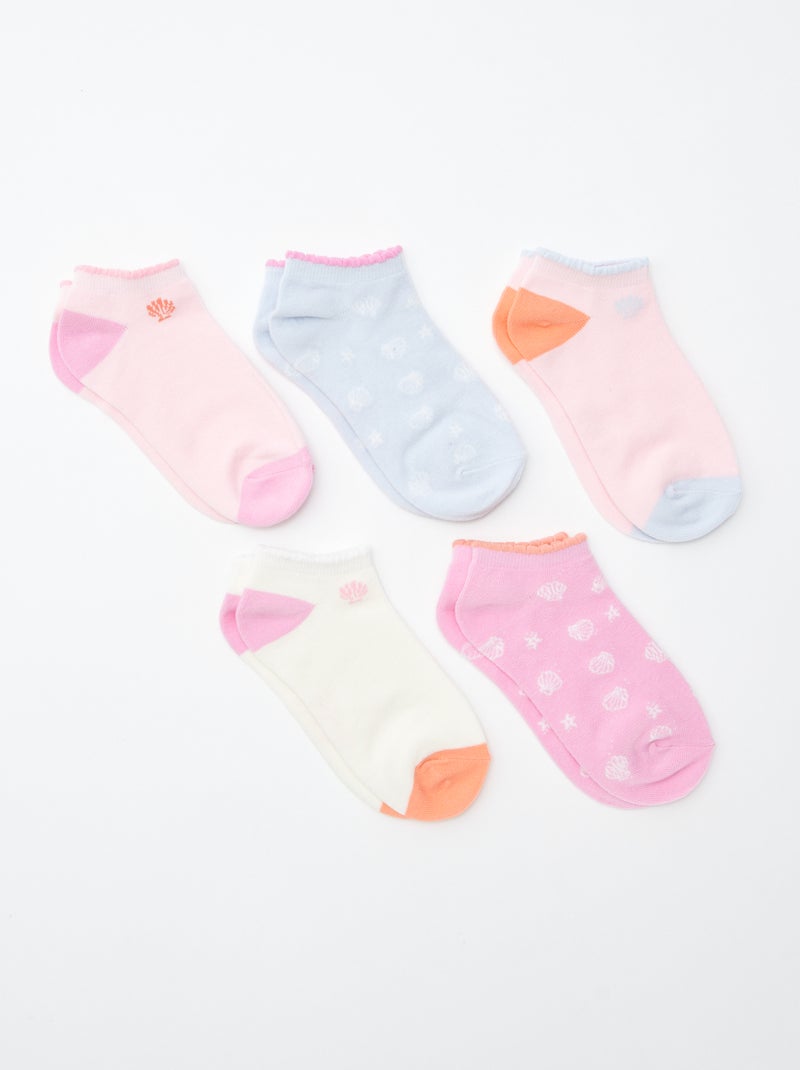 Chaussettes invisibles fantaisies BLEU - Kiabi