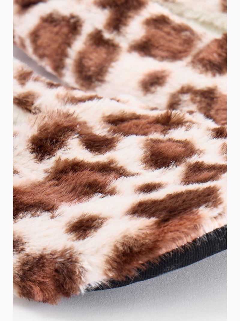 Chaussettes invisibles leopard fluffy penti Crème - Kiabi