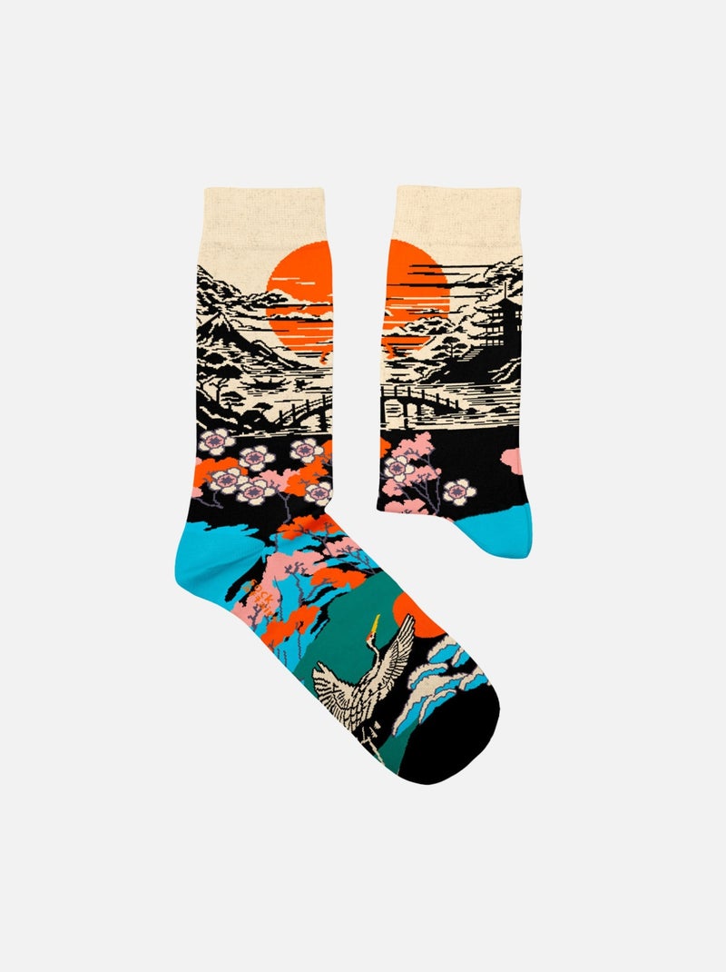Chaussettes Japanese Sunrise Noir - Kiabi