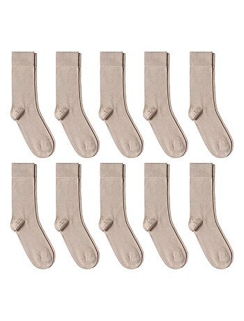Chaussettes Jersey Coton - Lot 10 Paires - Fabrication UE