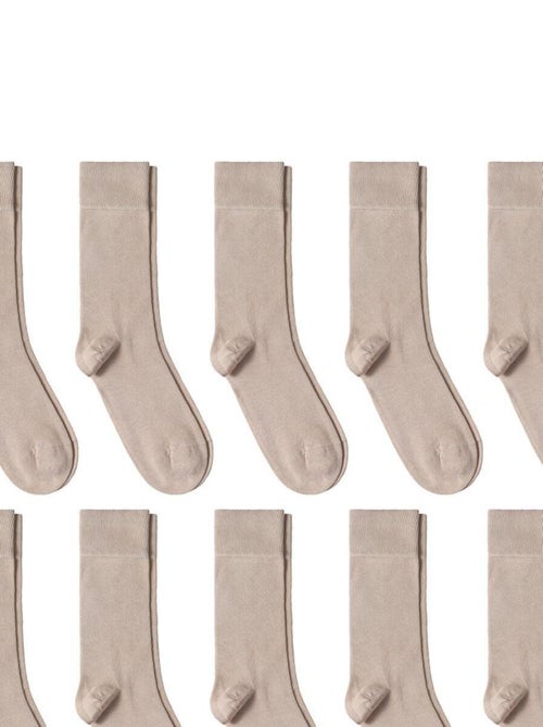 Chaussettes Jersey Coton - Lot 10 Paires - Fabrication UE - Kiabi