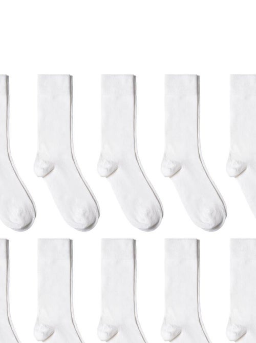 Chaussettes Jersey Coton - Lot 10 Paires - Fabrication UE - Kiabi