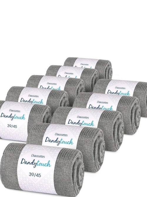 Chaussettes Jersey Coton - Lot 10 Paires - Fabrication UE - Kiabi