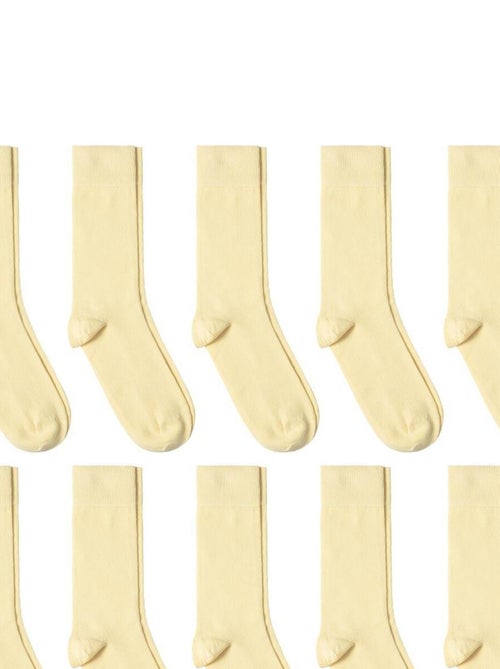 Chaussettes Jersey Coton - Lot 10 Paires - Fabrication UE - Kiabi