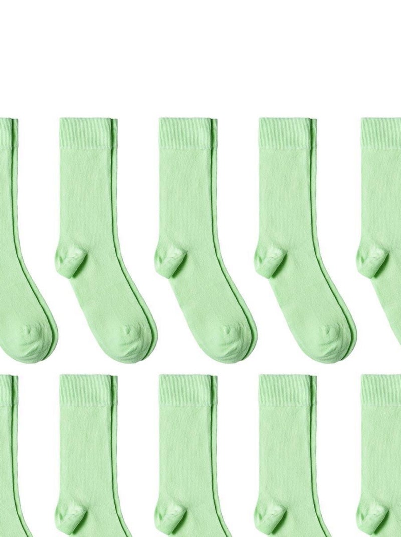 Chaussettes Jersey Coton - Lot 10 Paires - Fabrication UE Vert jade - Kiabi