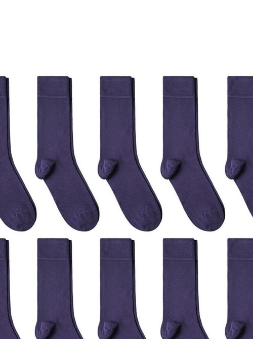 Chaussettes Jersey Coton - Lot 10 Paires - Fabrication UE - Kiabi