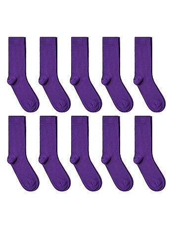 Chaussettes Jersey Coton - Lot 10 Paires - Fabrication UE