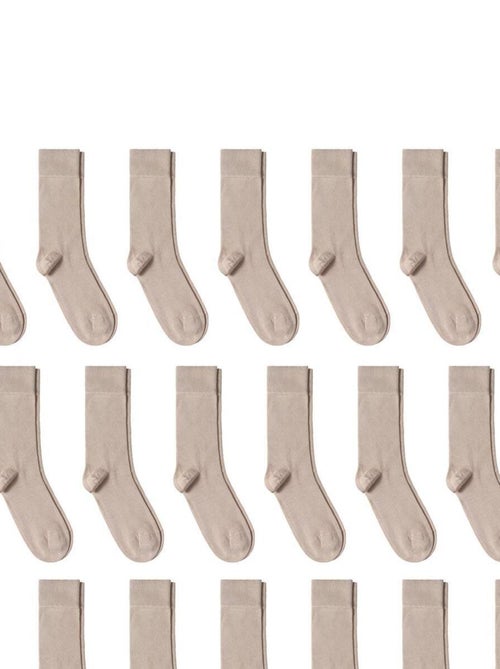 Chaussettes Jersey Coton - Lot 20 Paires - Fabrication UE - Kiabi