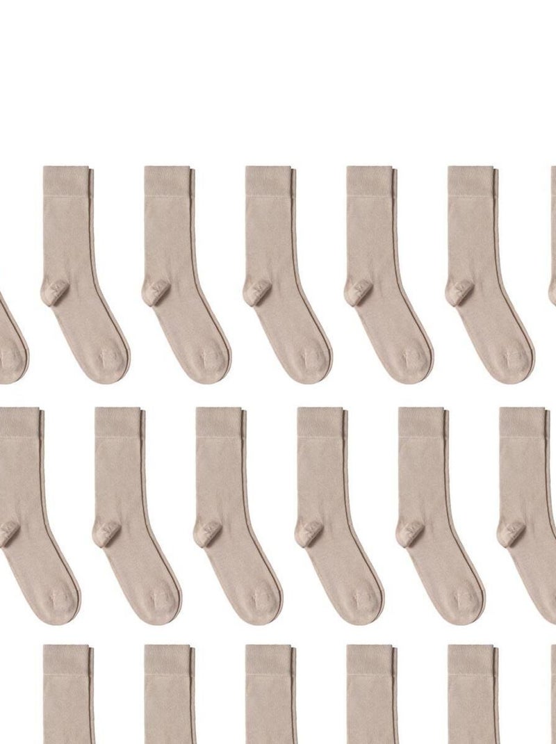 Chaussettes Jersey Coton - Lot 20 Paires - Fabrication UE Beige - Kiabi