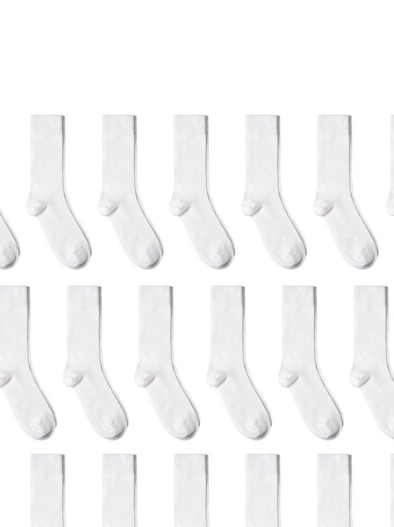 Chaussettes Jersey Coton - Lot 20 Paires - Fabrication UE Blanc - Kiabi