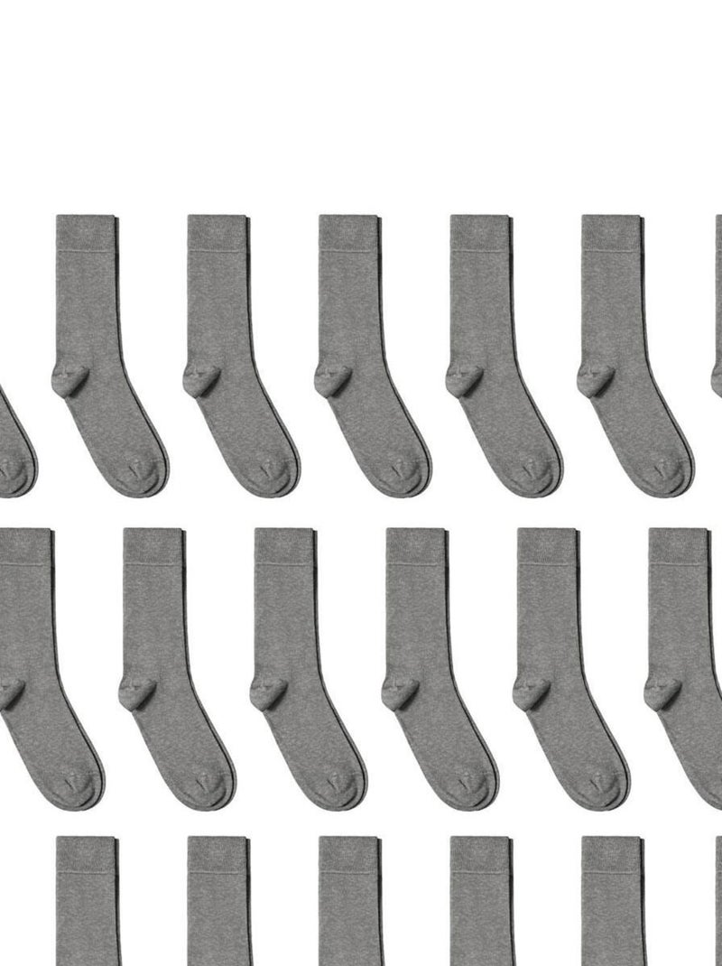 Chaussettes Jersey Coton - Lot 20 Paires - Fabrication UE Gris - Kiabi