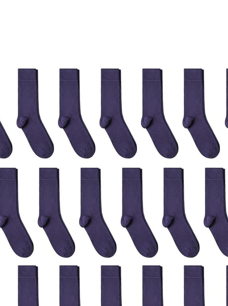 Chaussettes Jersey Coton - Lot 20 Paires - Fabrication UE Violet aubergine - Kiabi