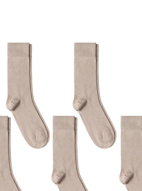 Chaussettes Jersey Coton - Lot 5 Paires - Fabrication UE - Kiabi
