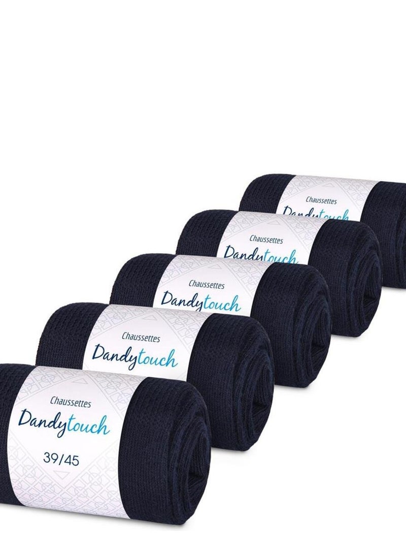Chaussettes Jersey Coton - Lot 5 Paires - Fabrication UE gris anthracite - Kiabi