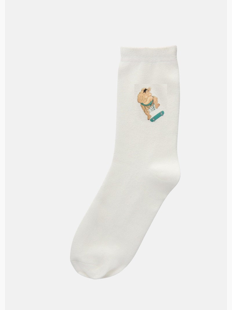 Chaussettes kama sumo skate   homme - sae paris Blanc - Kiabi