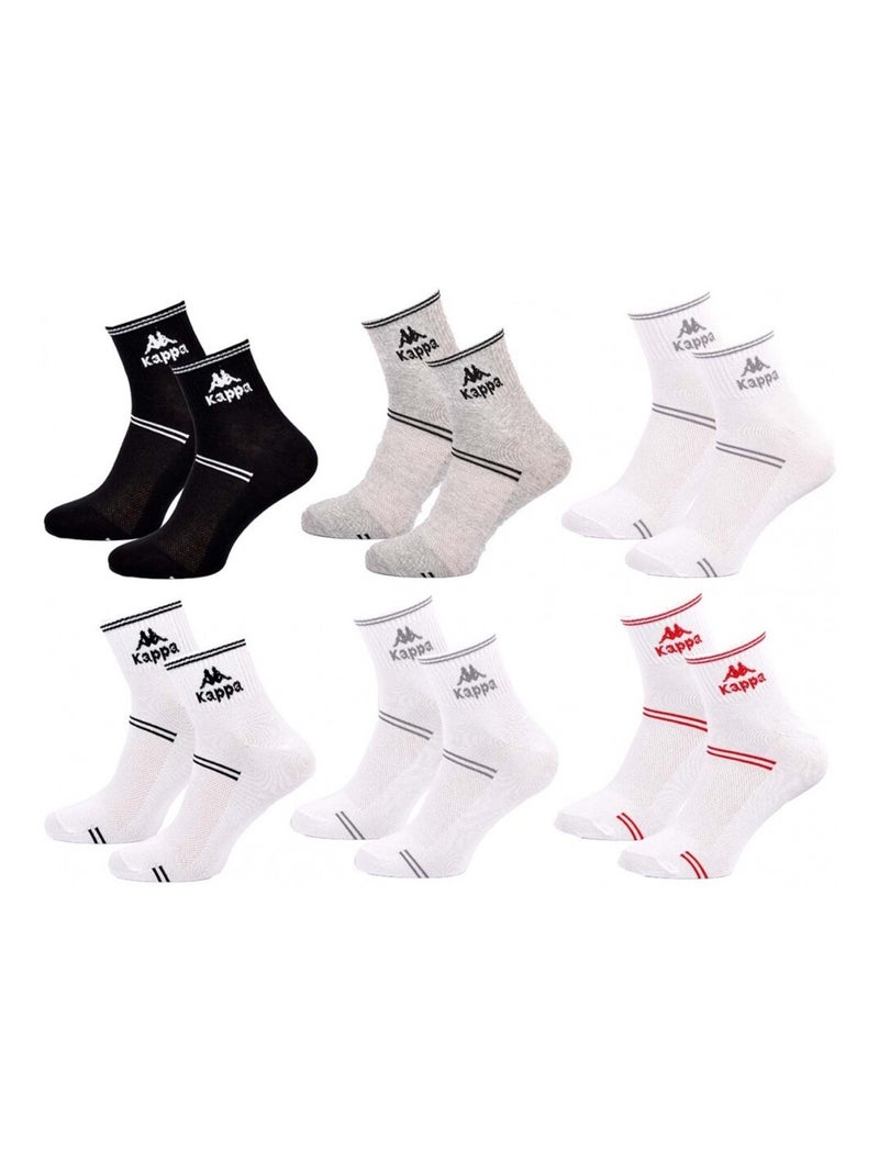 Chaussettes KAPPA QUARTER - Pack de 6 pcs 7415 Multicolore - Kiabi
