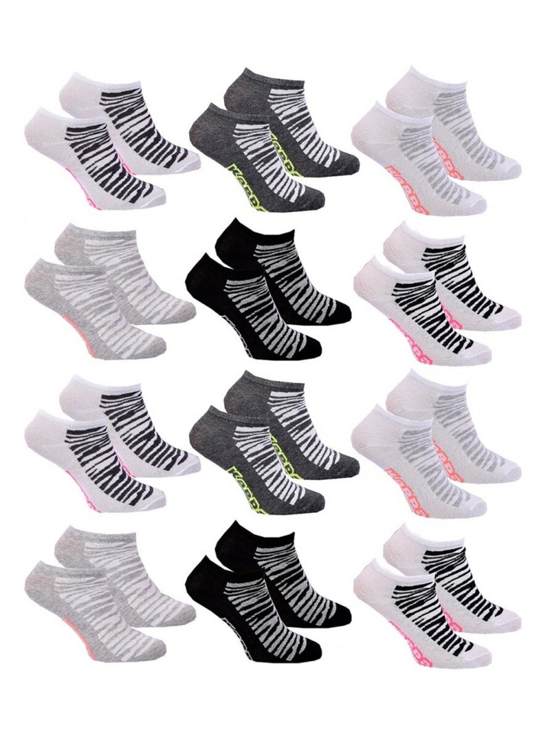 Chaussettes KAPPA SNEAKER - Pack de 12 Blanc Gris clair Noir - Kiabi