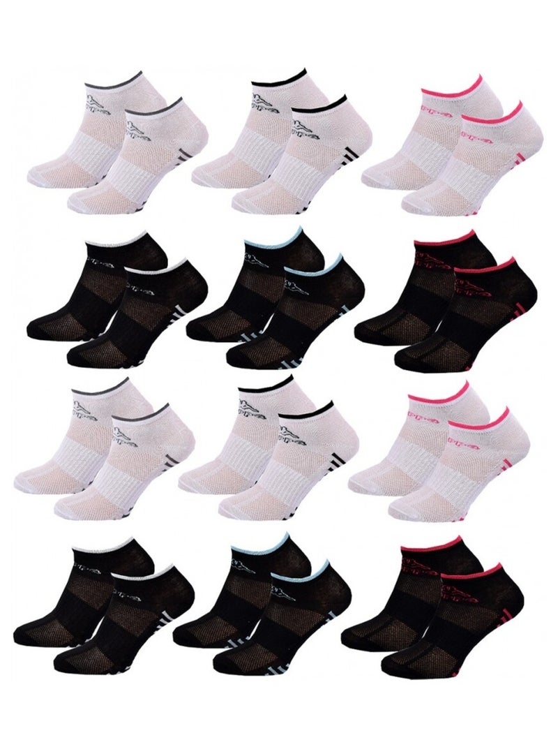 Chaussettes KAPPA SNEAKER - Pack de 12 Blanc Multicolore Noir - Kiabi