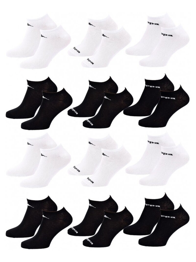 Chaussettes KAPPA SNEAKER - Pack de 12 Blanc Noir - Kiabi