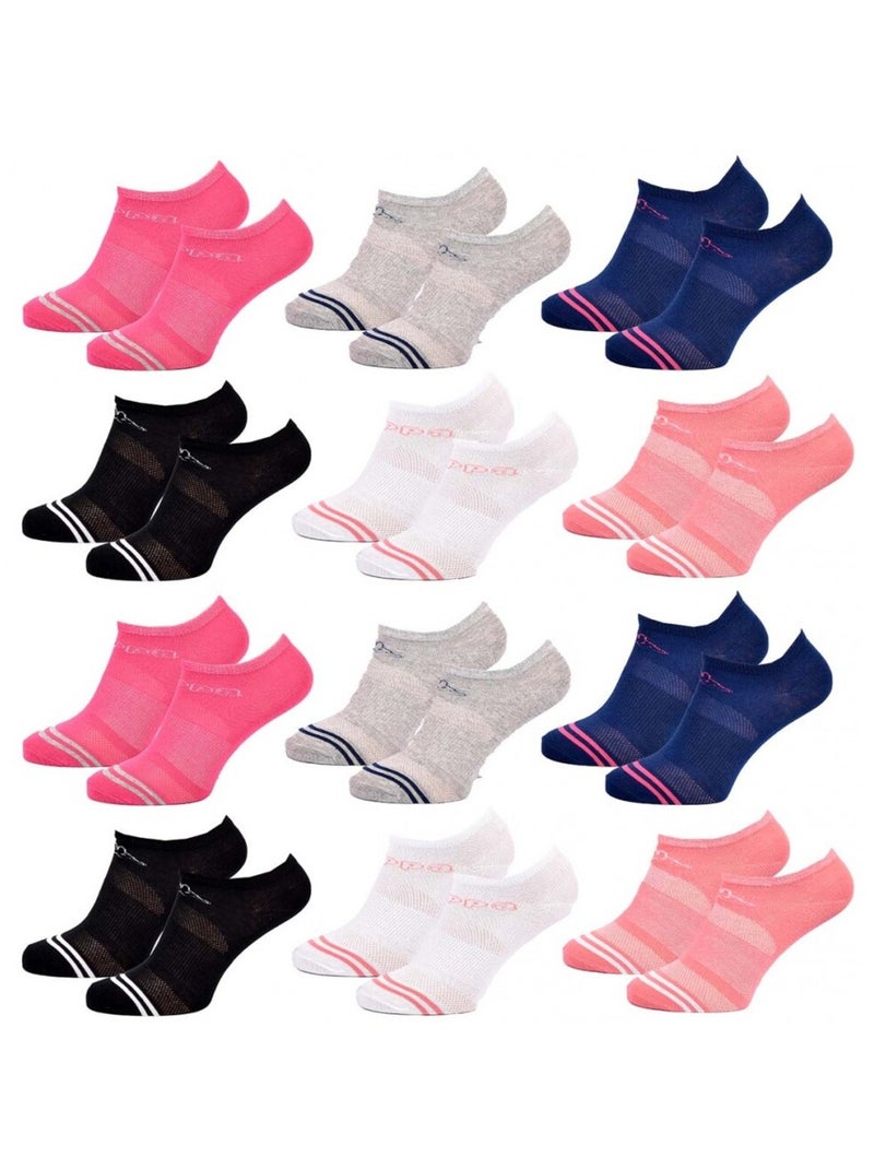 Chaussettes KAPPA SNEAKER - Pack de 12 Noir Rose clair Blanc - Kiabi