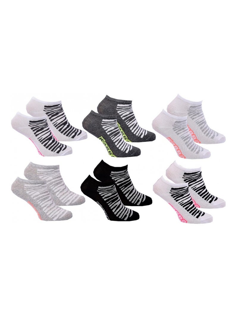 Chaussettes KAPPA SNEAKER - Pack de 6 Blanc Gris anthracite Noir - Kiabi