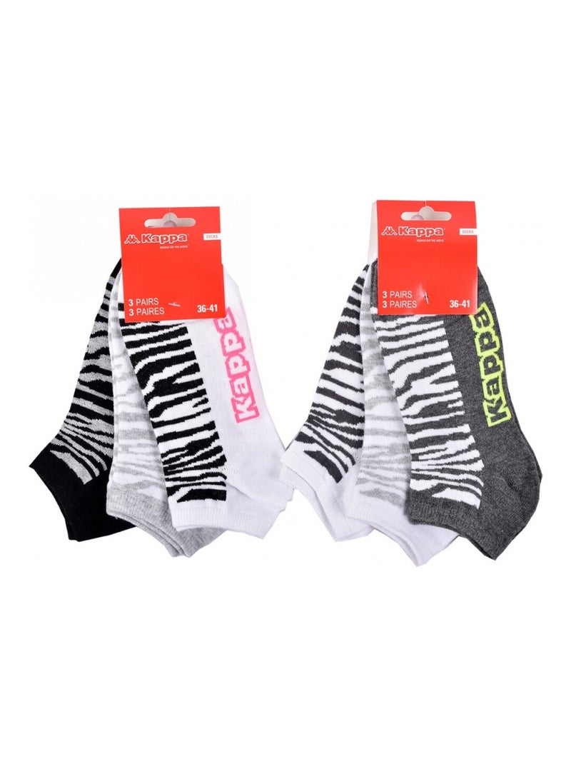 Chaussettes KAPPA SNEAKER - Pack de 6 Blanc Gris anthracite Noir - Kiabi