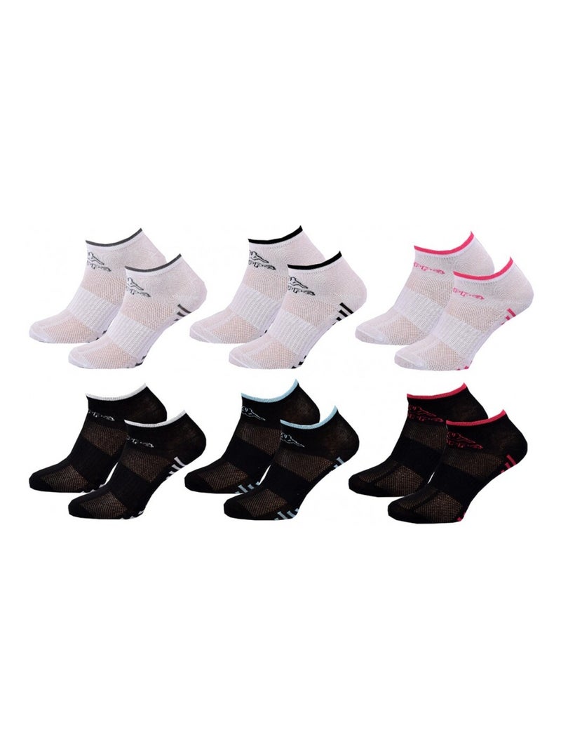 Chaussettes KAPPA SNEAKER - Pack de 6 Blanc Multicolore Noir - Kiabi