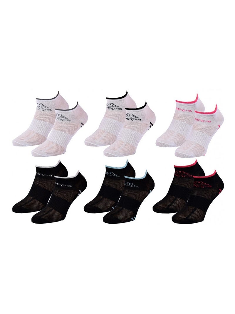 Chaussettes KAPPA SNEAKER - Pack de 6 Blanc Multicolore Noir - Kiabi