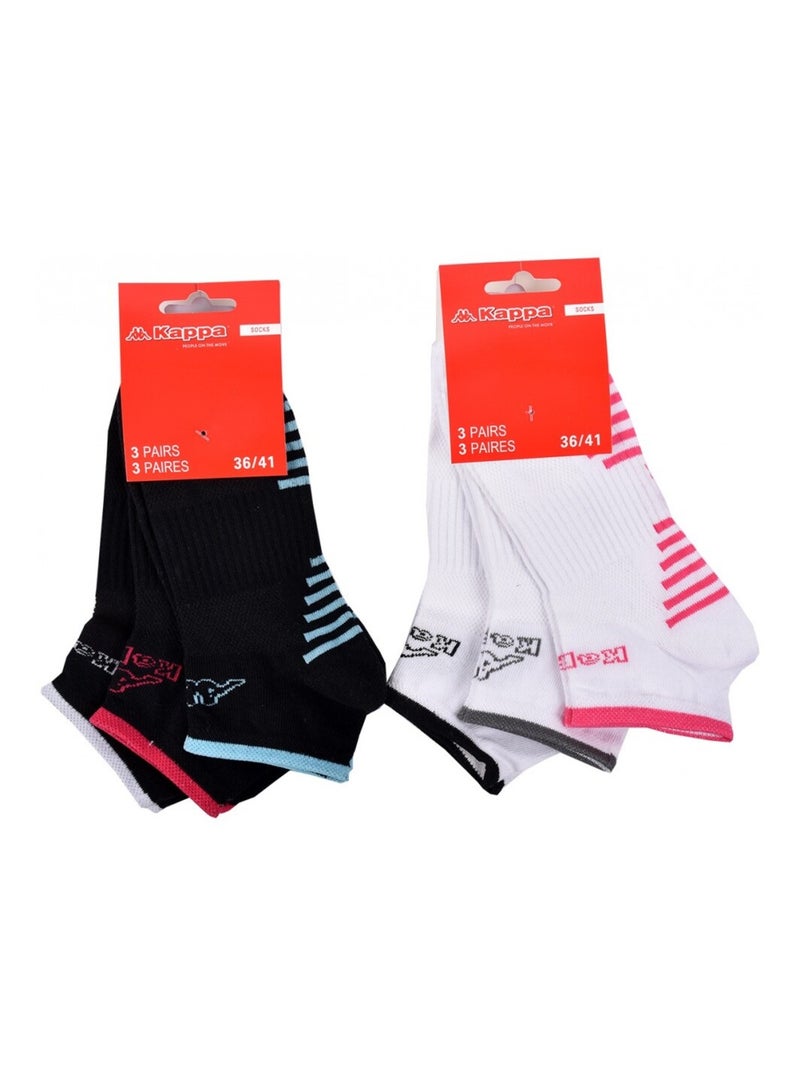 Chaussettes KAPPA SNEAKER - Pack de 6 Blanc Multicolore Noir - Kiabi