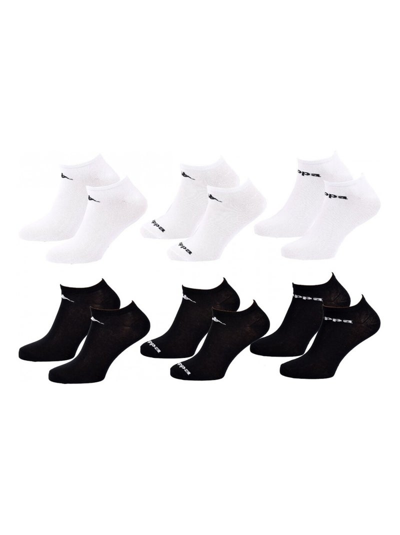 Chaussettes KAPPA SNEAKER - Pack de 6 Blanc Noir - Kiabi