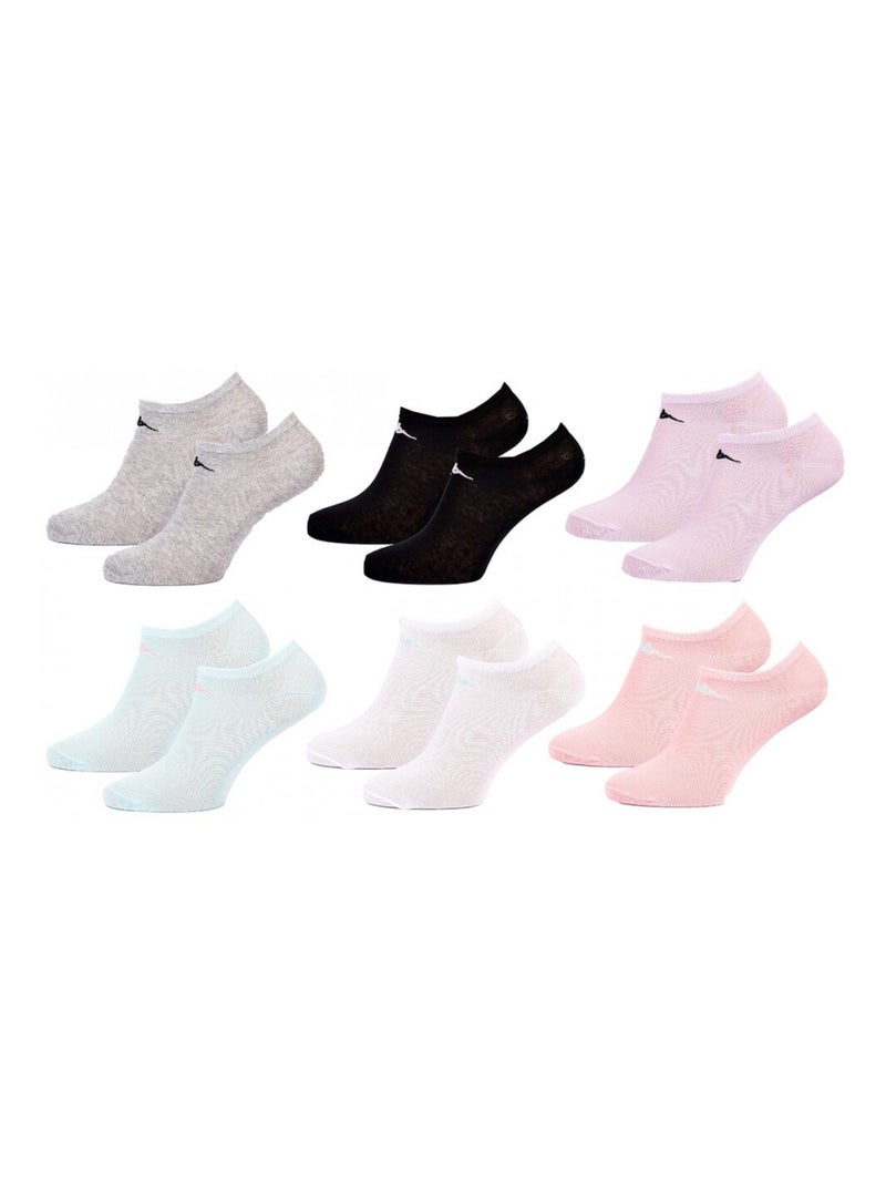 Chaussettes KAPPA SNEAKER - Pack de 6 Gris Rose clair Noir - Kiabi
