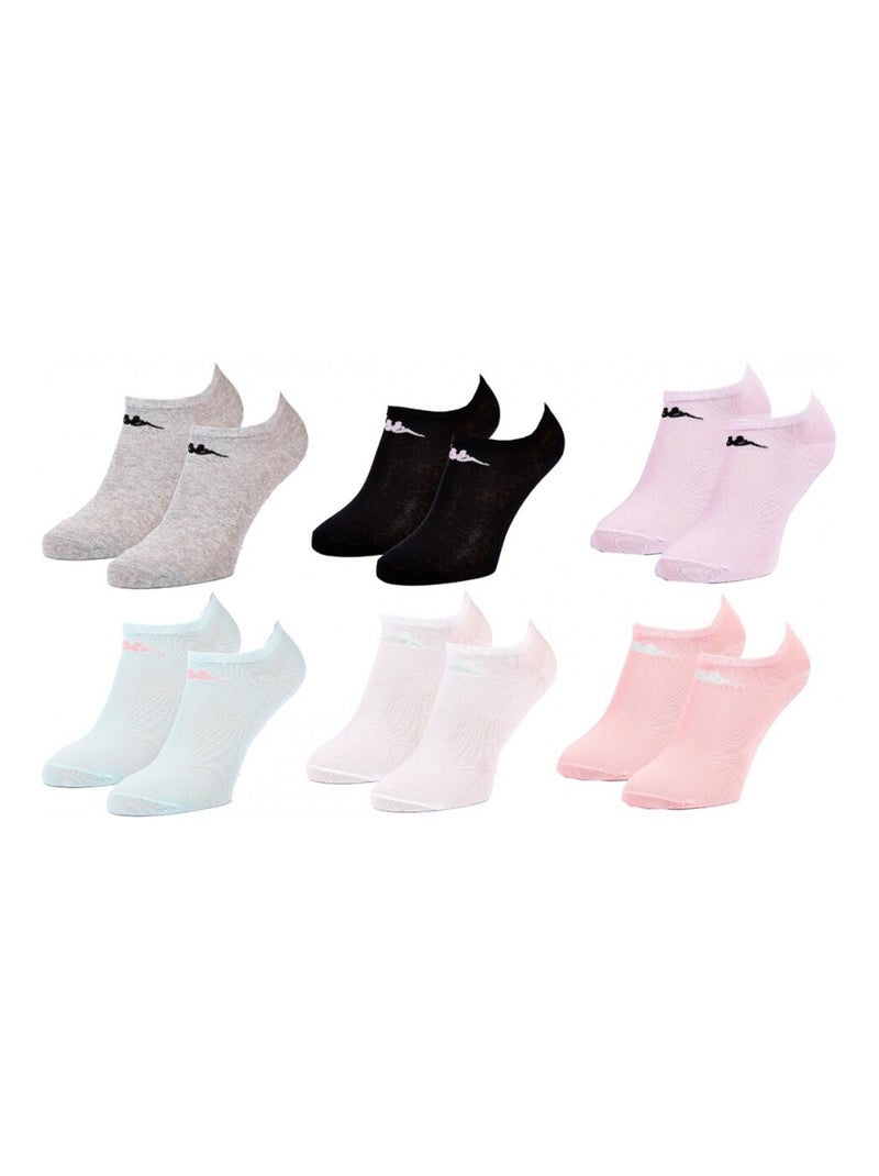 Chaussettes KAPPA SNEAKER - Pack de 6 Gris Rose clair Noir - Kiabi