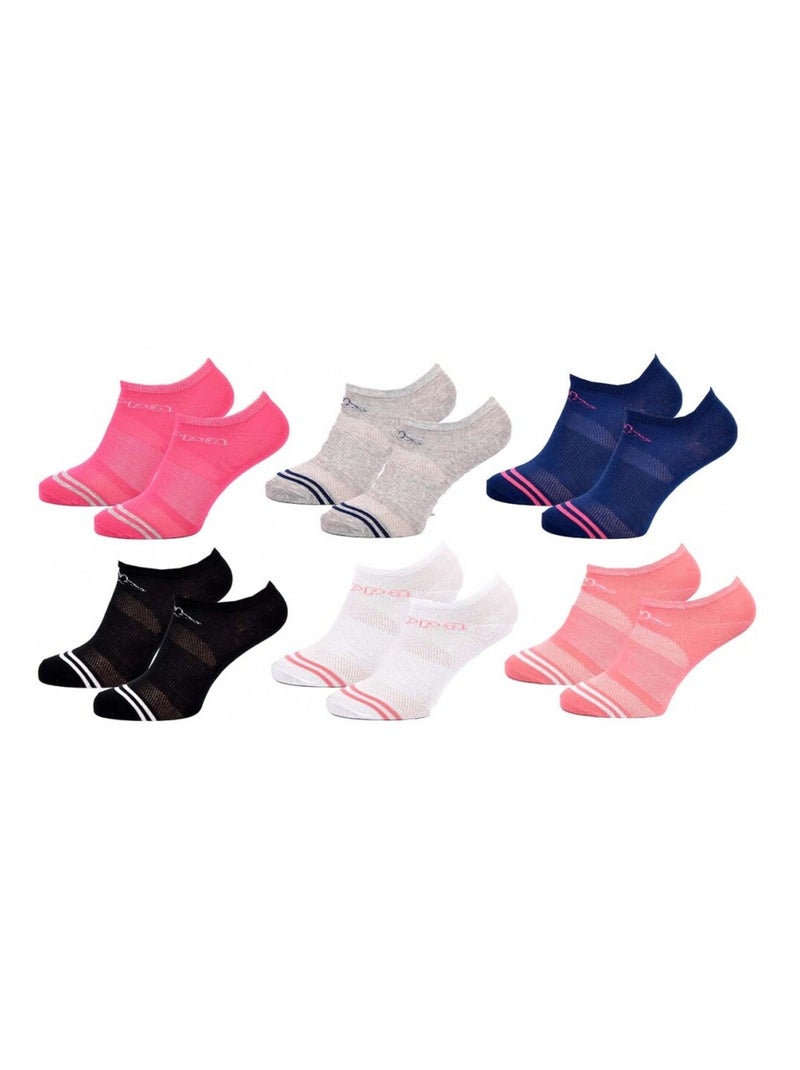 Chaussettes KAPPA SNEAKER - Pack de 6 Rose Noir Blanc Gris - Kiabi