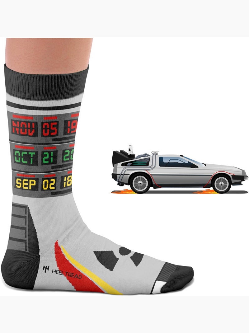 Chaussettes La DeLorean de Retour vers le Futur Blanc - Kiabi