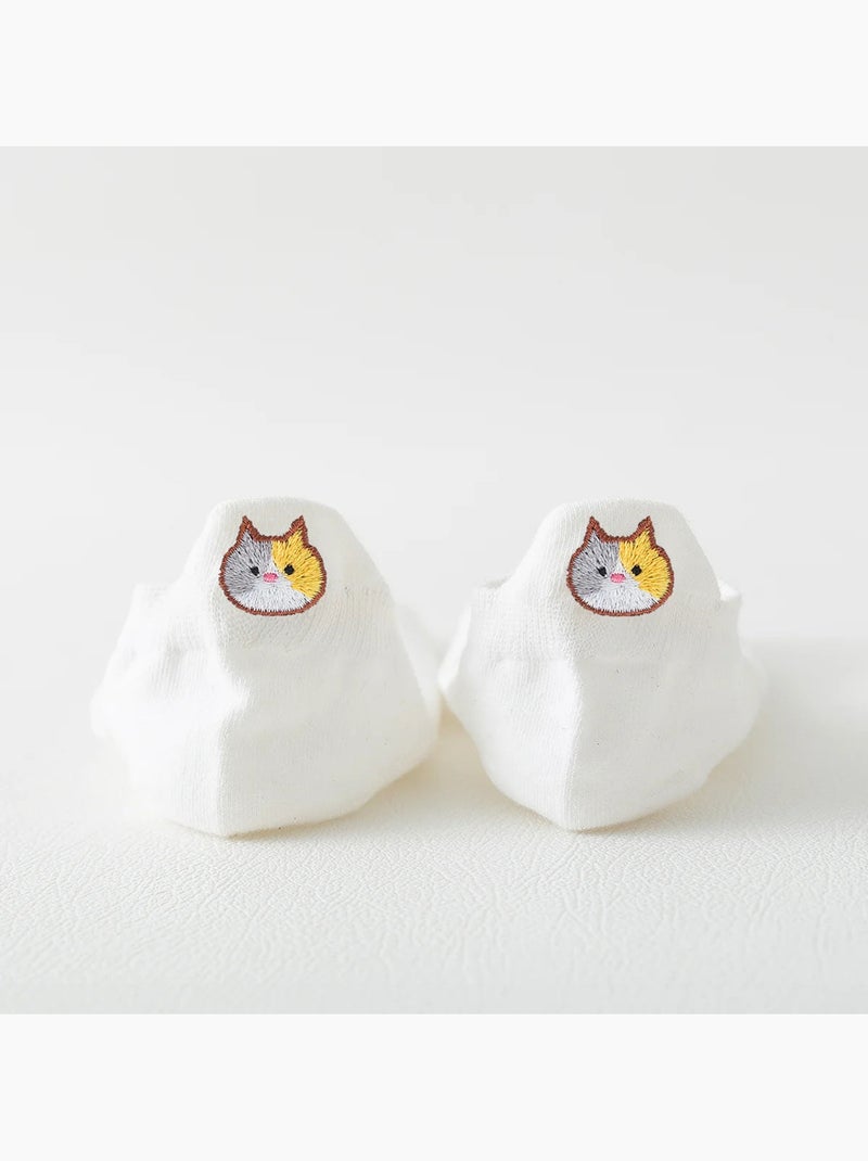 Chaussettes Languette Chat Blanc - Kiabi