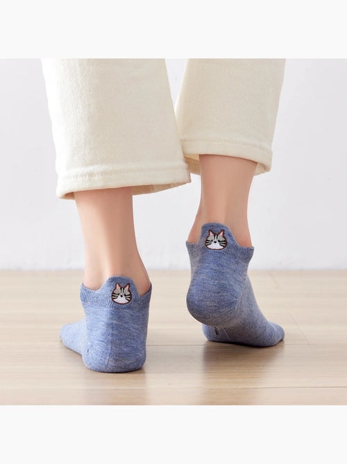 Chaussettes Languette Chat Moustache - Kiabi